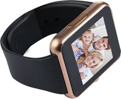 Frenzy BlackCopperWith Sim, Memorycard slot, Bluetooth and Fitness tracker Black Smartwatch (Black Strap) 