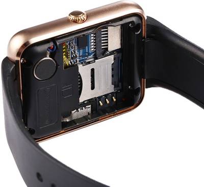 Frenzy BlackCopperWith Sim, Memorycard slot, Bluetooth and Fitness tracker Black Smartwatch (Black Strap) 