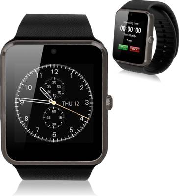 Outsmart with SIM card, 32GB memory card slot, Bluetooth and Fitness Tracker Smartwatch (Black Strap) 
