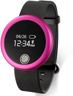 fbandz S6 IP-65 Waterproof Bluetooth Heart Rate Monitor Fitness Band Pink Smartwatch (Pink Strap Free size) 