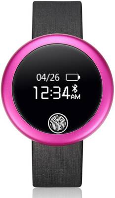 fbandz S6 IP-65 Waterproof Bluetooth Heart Rate Monitor Fitness Band Pink Smartwatch (Pink Strap Free size) 