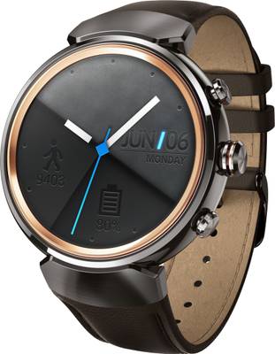 Asus Zenwatch 3 Gunmetal with Dark Brown Leather Strap For Women and Men
