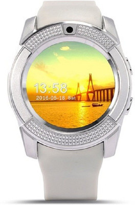 

Wonder World ® V8 Circular Touch Screen MP3 Support SIM Card, 32GB TF Card Pedometer Sleep Monitor Grey Smartwatch(Grey Strap Regular)