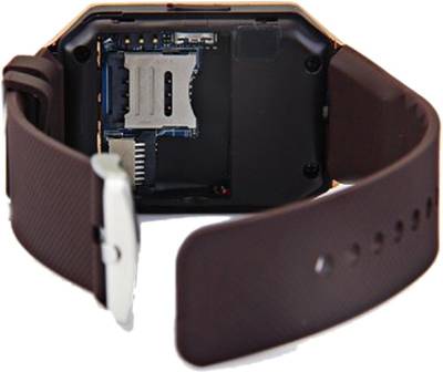 Frenzy With Sim, Memorycard slot, Bluetooth and Fitness tracker Copper Smartwatch (Brown Strap) 