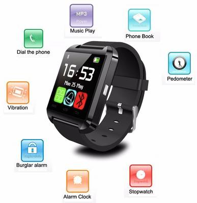 Outsmart with Bluetooth and Fitness Tracker Smartwatch (Red Strap) 