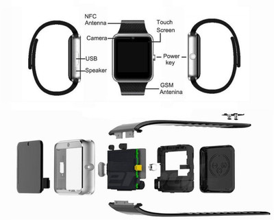 

Wokit WKT GT08-116 phone Silver Smartwatch(Black Strap Regular)