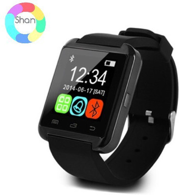 

Shan U8 Bluetooth Smartwatch(Black Strap Regular)