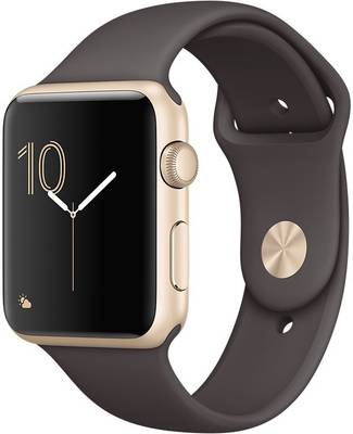Apple Watch Series 1 - 42 mm Gold Aluminium Case with Cocoa Sport Band Cocoa Smartwatch