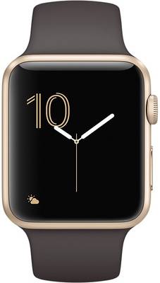 Apple Watch Series 1 - 42 mm Gold Aluminium Case with Cocoa Sport Band Cocoa Smartwatch
