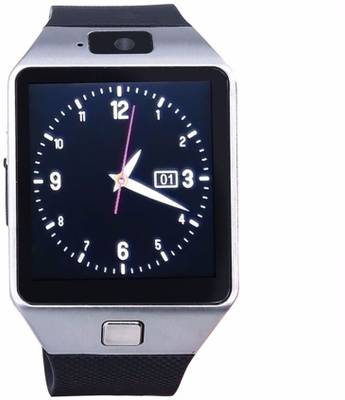 VibeX ™ DZ-09 In-Built 3G Mobile and Camera Black, Gold, Silver Smartwatch (Silver Strap Free Size) 