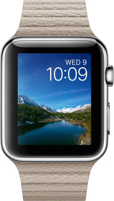 

Apple Watch 42 mm Stainless Steel Case with Stone Leather Loop(Grey Strap Medium)