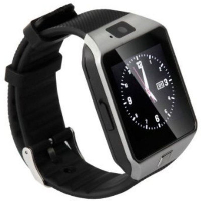 

888 DZ09 Silver Wrist watch phone Smartwatch Smartwatch(Black Strap Regular)