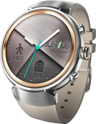 Asus Zenwatch 3 Silver with Beige Rubber Strap For Women and Men