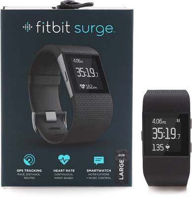 Fitbit Surge Fitness Superwatch Black Smartwatch (Black Strap S) 