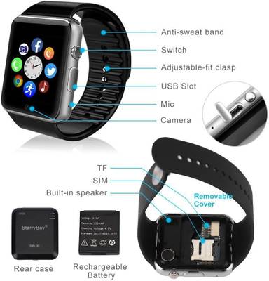 Shrih Bluetooth Sim Card Support Phone With Camera Smartwatch