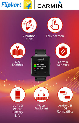 

Garmin Vivoactive Smartwatch(Black Strap Regular)