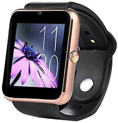 

Wellcare GT08-11 Bluetooth with Built-in Sim card and memory card slot Compatible with All Android Mobiles Gold Smartwatch Smartwatch(Black Strap Regular)