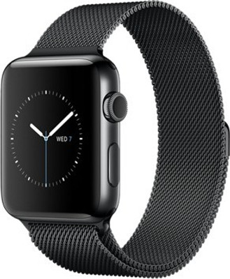 

Apple Watch 38 mm Space Black Stainless Steel Case with Space Black Milanese Loop(Black Strap Medium)