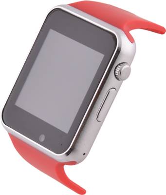Frenzy With Sim, Memorycard slot, Bluetooth and Fitness tracker Red Smartwatch (Red Strap) 