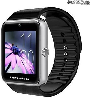 ShutterBugs SB Silver Black Smartwatch (Black Strap Free Size) 
