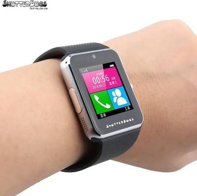 ShutterBugs SB Silver Black Smartwatch (Black Strap Free Size) 