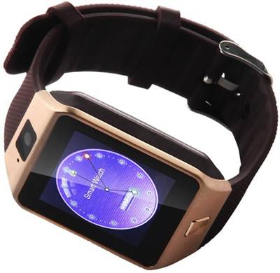 Influx ® Gear Bluetooth Mobile Sim Phone with Pedometer Call Reminder Phone DZ09 Gold Smartwatch