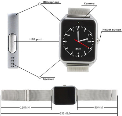 

VibeX ™ GT-08(c) phone Silver Smartwatch(Silver, Strap, Free Size)