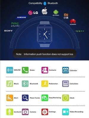 VibeX ® DZ-09 GSM SIM Card Bluetooth Sport Camera Black Smartwatch