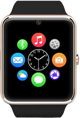 

Medulla GT08 GSM SIM card Camera Video recorder Fitness Tracker Bluetooth Gold Smartwatch(Black Strap Regular)