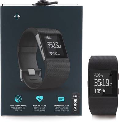 Fitbit Surge Fitness Superwatch Black Smartwatch (Black Strap S) 