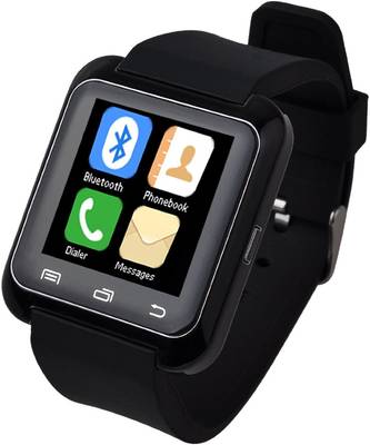 Influx ™ U-8 Discover Bluetooth Touch Screen Black Smartwatch (Black Strap Free Size) 