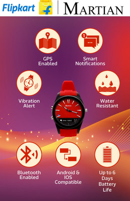 

Martian MN200RBR Notifier Analog Watch Smartwatch(Red Strap)