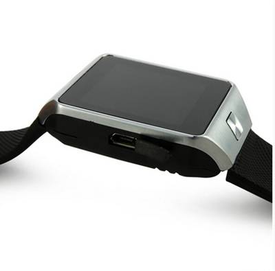 Influx ™ DZ09 Bluetooth GSM SIM Sim Memory Card Supp. Silver Smartwatch (Black Strap Free) 