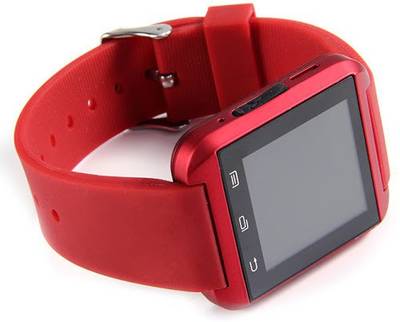 MDI U8 BLACK Smartwatch (Red Strap) 