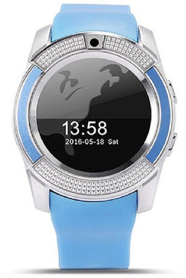 

Voltegic ™ Bluetooth V8 with SIM TF card Slot Support GSM Phone Call Camera MP3 Blue Smartwatch(Blue Strap Regular)