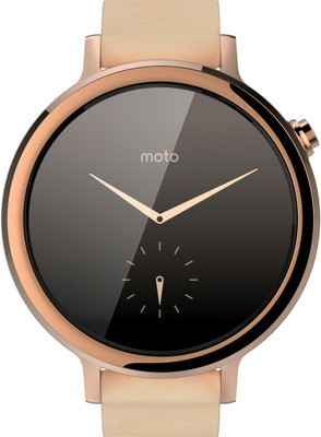 

Motorola Moto 360 2nd Gen (42 mm) for Women Blush Leather Smartwatch(Gold Strap Small)