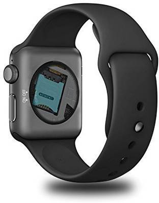 VCS T50-S-BLK Silver Smartwatch (Black Strap M) 