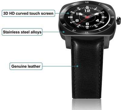 Wayona Bluetooth Smart Watch Heart Rate monitor Round Dial Wristwatch For Android and IOS Smart Wearable Jazz Black Smartwatch (Black Strap) 
