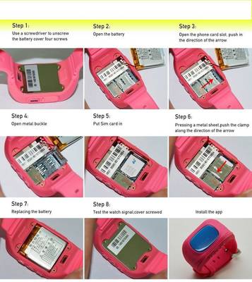 GuzelWorld Watch GPS tracker Kids Pink Smartwatch (Pink Strap) 