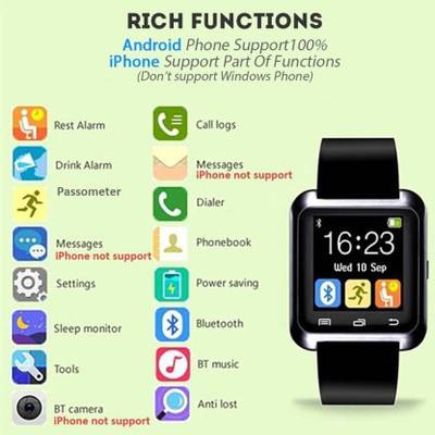Enhance Limited edition premium U8 with sim card support Black Smartwatch