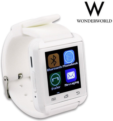 

Wonder World ® Touch Screen U8 Answer and Dial the Phone Bluetooth White Smartwatch(White Strap Free Size)