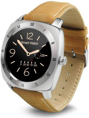 Wayona Bluetooth Smart Watch Heart Rate monitor Round Dial Wristwatch For Android and IOS Smart Wearable Fashion Silver Smartwatch (Yellow Strap) 