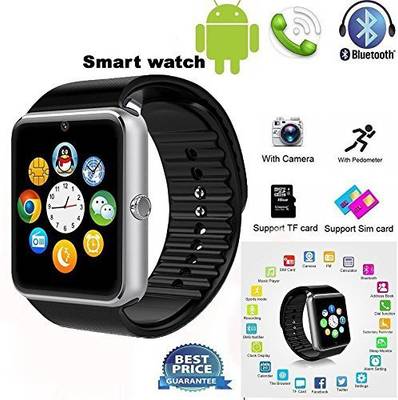Outsmart with SIM card, 32GB memory card slot, Bluetooth and Fitness Tracker Smartwatch (Black Strap) 