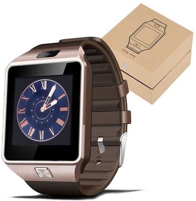 VibeX ™ DZ-09 In-Built 3G Mobile and Camera Black, Gold, Silver Smartwatch (Silver Strap Free Size) 