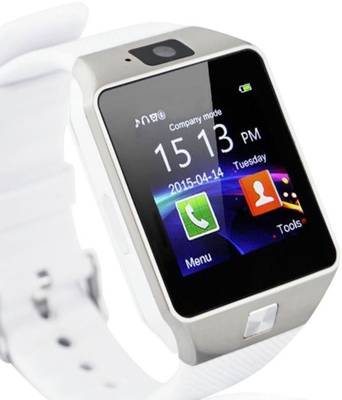 Frenzy With Sim, Memorycard slot, Bluetooth and Fitness tracker White Smartwatch (White Strap) 
