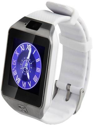 Frenzy With Sim, Memorycard slot, Bluetooth and Fitness tracker White Smartwatch (White Strap) 