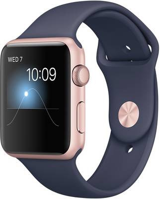Apple Watch Series 1 - 42 mm Rose Gold Aluminium Case with Midnight Blue Sport Band Midnight Blue Smar...