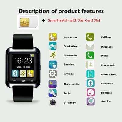 MM SIM CARD SLOT - Bluetooth Smartwatch