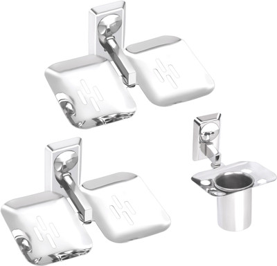 

Osian 3 Pieces Bathroom Accessories(1-Tumbler Holder,2-Double Soap Dish)-Omni Series(Silver)