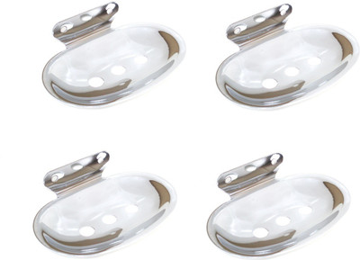 

Royal Indian Craft Platinum Touch Stainless Steel Soap Holder (Pack of 4)(Glossy Steel)